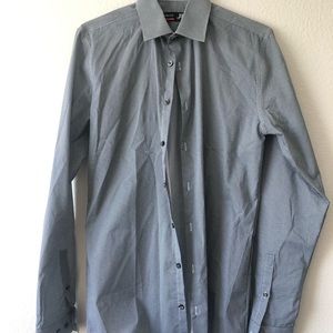 Bluish grey men long sleeve shirt